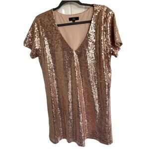 Lulu's Rose Gold Sequin Mini Dress
